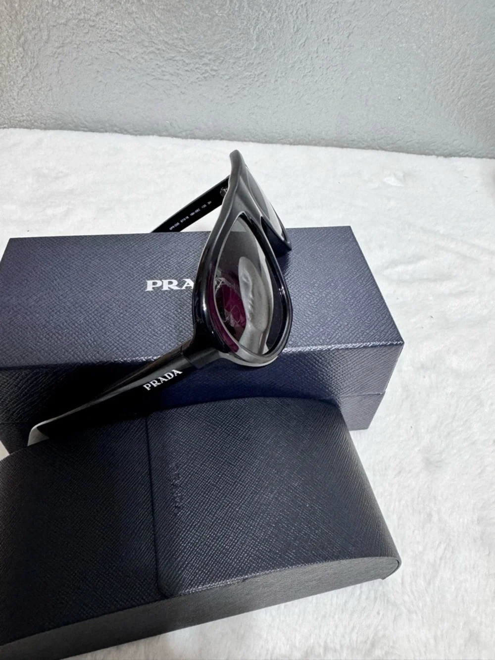 Prada Black Gloss Aviator Sunglasses - Picture 6 of 17